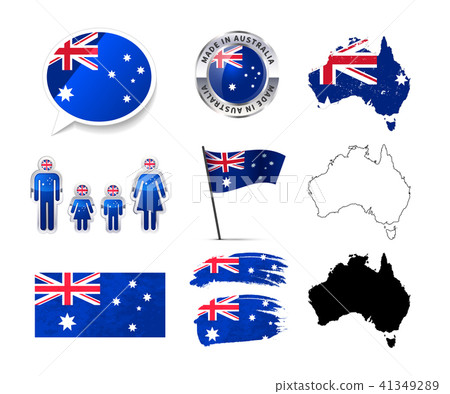 Large set of Australia infographics elements 41349289