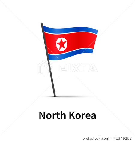 North Korea flag on pole, infographic element North Korea flag on pole, infographic element 41349298