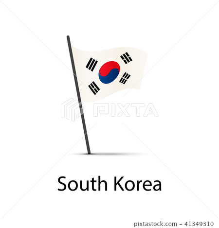 South Korea flag on pole, infographic element South Korea flag on pole, infographic element 41349310