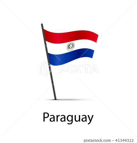 Paraguay flag on pole, infographic element Paraguay flag on pole, infographic element 41349322