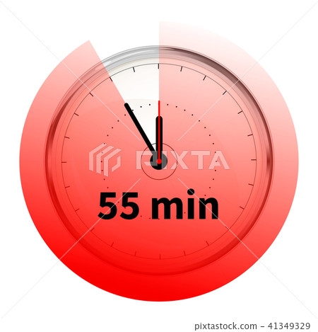 Realistic clock face with fifty five minutes timer Realistic clock face with fifty five minutes timer 41349329