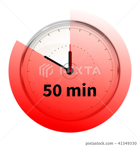 Realistic clock face with fifty minutes timer Realistic clock face with fifty minutes timer 41349330