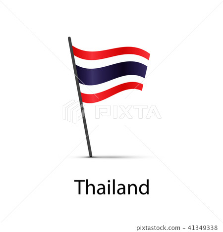 Thailand flag on pole, infographic element Thailand flag on pole, infographic element 41349338