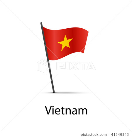 Vietnam flag on pole, infographic element on white Vietnam flag on pole, infographic element on white 41349343