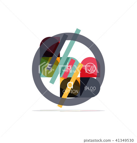 Minimal flat clean abstract option step infographic design element, geometric shapes - round squares 41349530