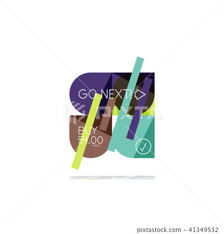 Minimal flat clean abstract option step infographic design element, geometric shapes - round squares 41349532