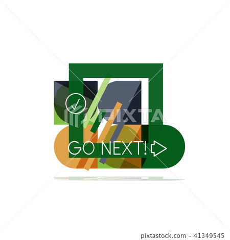 Minimal flat clean abstract option step infographic design element, geometric shapes - round squares 41349545