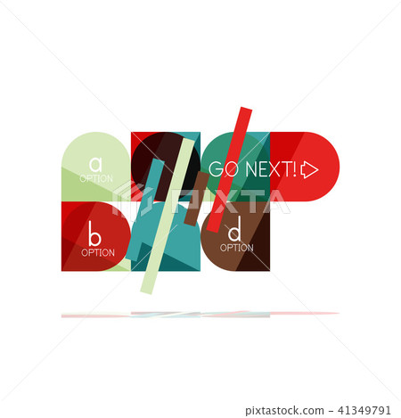 Minimal flat clean abstract option step infographic design element, geometric shapes - round squares 41349791