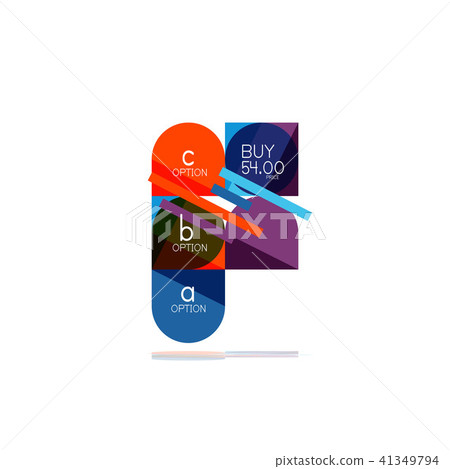 Minimal flat clean abstract option step infographic design element, geometric shapes - round squares Minimal flat clean abstract option step infographic design element, geometric shapes - round squares 41349794