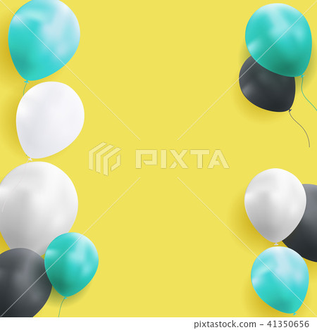 Glossy Happy Birthday Balloons Background Vector Illustration 41350656