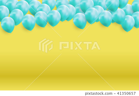 Glossy Happy Birthday Balloons Background Vector Illustration 41350657
