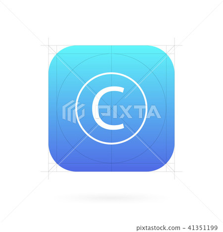 Creative vector illustration set of app icon template with guidelines, grids isolated on background Creative vector illustration set of app icon template with guidelines, grids isolated on background 41351199