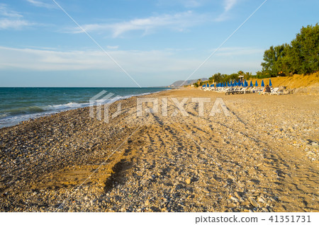 Sunset on the beach of the city 41351731