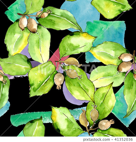 Green elaeagnus leaves. Leaf plant botanical garden floral foliage. Seamless background pattern. Green elaeagnus leaves. Leaf plant botanical garden floral foliage. Seamless background pattern. 41352036