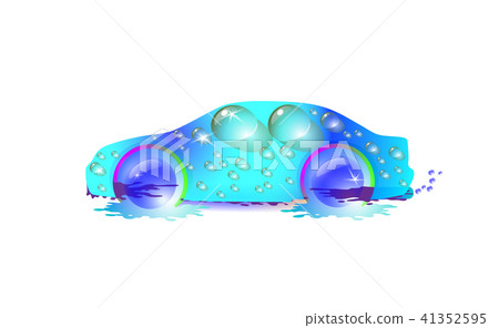 The most top-End blue car in drops of water The most top-End blue car in drops of water 41352595