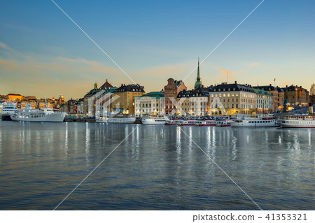 Night in Stockholm skyline in Stockholm, Sweden 41353321