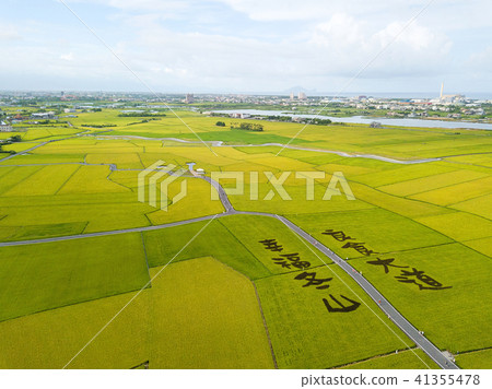 台灣宜蘭縣冬山鄉三奇村伯朗大道地景空拍 41355478