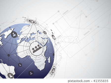Global network connection. World map point 41355835