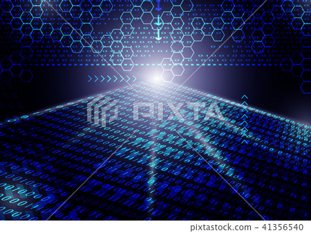 Blue binary code abstract background - Stock Illustration [41356540 ...