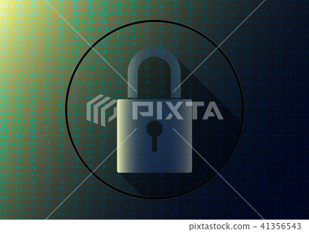 Locked key on blue binary code background - Stock Illustration ...