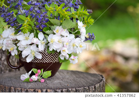 Bouquet of spring flowers on natural background Bouquet of spring flowers on natural background 41357862