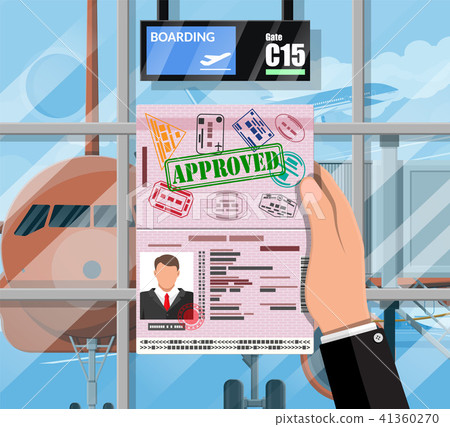 Waiting hall in passanger terminal of airport 41360270