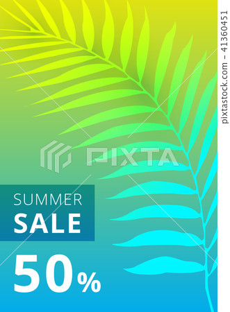 Summer sale banner. palm leaves colorful Summer sale banner. palm leaves colorful 41360451