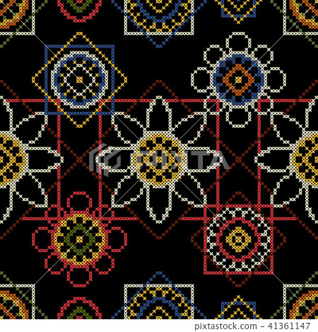 Background embroidery ornament for gift package. 41361147