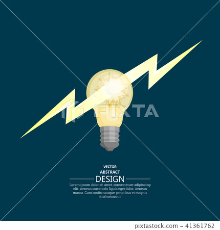 Bulb badge with lightning flash Bulb badge with lightning flash 41361762