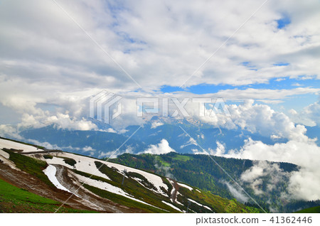 Panorama of Caucasian mountains from Rosa Khutor resort in Russia Panorama of Caucasian mountains from Rosa Khutor resort in Russia 41362446