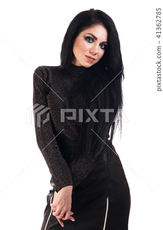 Young woman with a bright blue makeup Young woman with a bright blue makeup 41362785