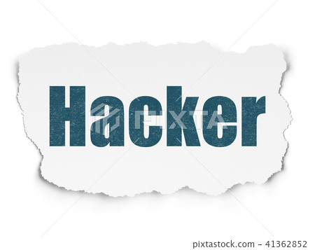 Privacy concept: Hacker on Torn Paper background Privacy concept: Hacker on Torn Paper background 41362852