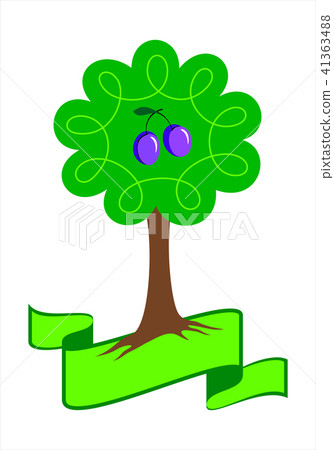 Stylized plum tree logo. Stylized plum tree logo. 41363488