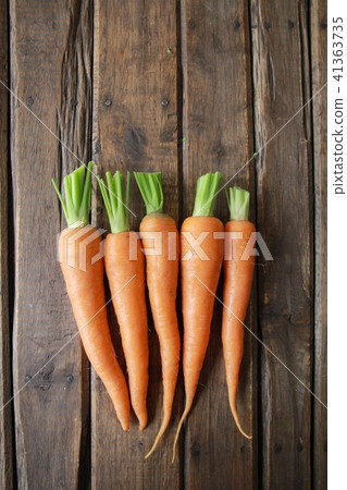 Fresh Hokkaido carrots with their leaves removed 41363735