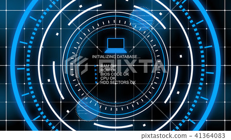 Blue Times Up Computer Trailblazing blue head-up computer with grids - Stock Illustration ...