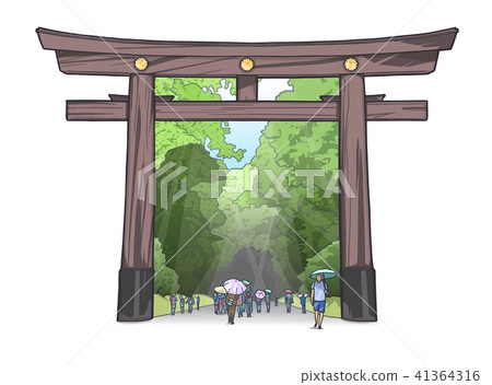 Meiji Shrine, Temple gate in Tokyo, Yoyogi Park Meiji Shrine, Temple gate in Tokyo, Yoyogi Park 41364316