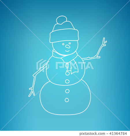 Christmas Snowman on a Blue Background Christmas Snowman on a Blue Background 41364784