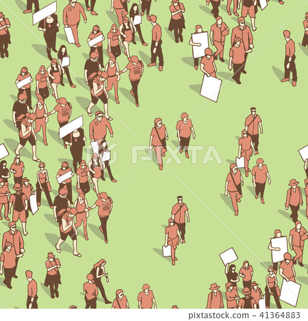 Seamless pattern background with protesters 41364883