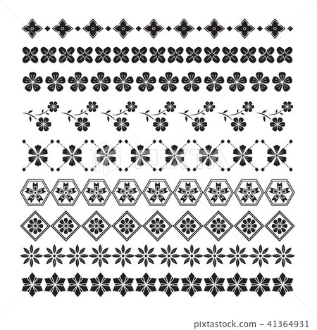 flower pattern brush, vector set flower pattern brush, vector set 41364931