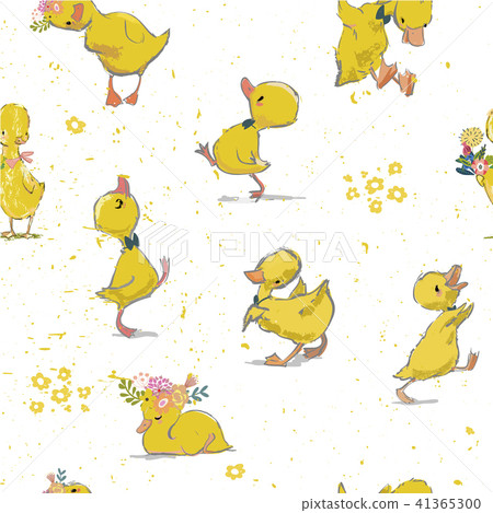 seamless pattern with little duckling 41365300