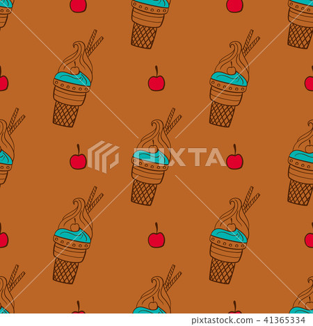 Seamless pattern with ice cream 41365334