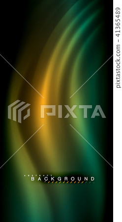 Neon glowing wave, magic energy and light motion background 41365489