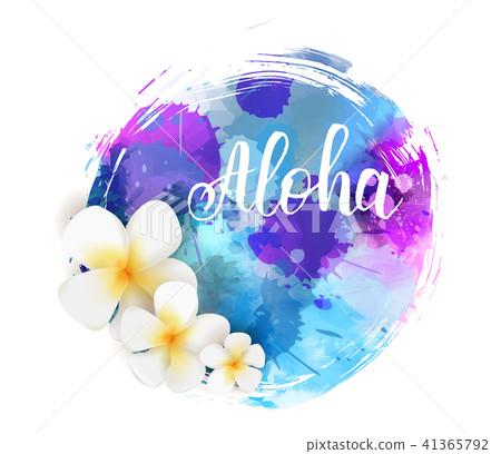 Summer watercolored grunge background with flower 41365792
