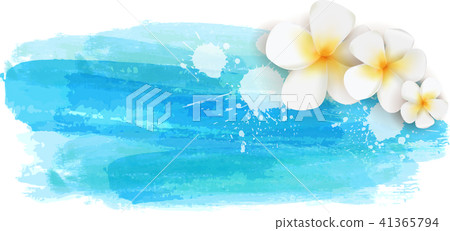 Brushed backgrounds with flowers. Blue colored. 41365794