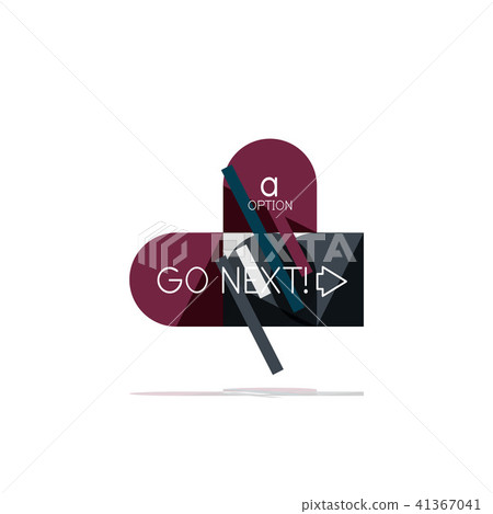 Minimal flat clean abstract option step infographic design element, geometric shapes - round squares 41367041