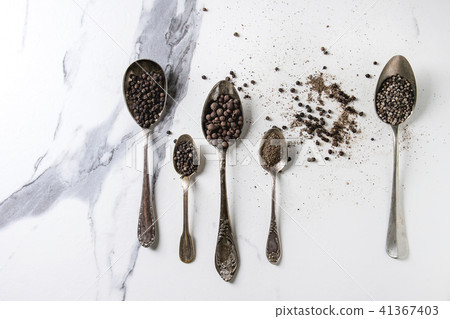 Variety of black peppers 41367403