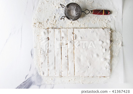 Homemade honey nougat 41367428