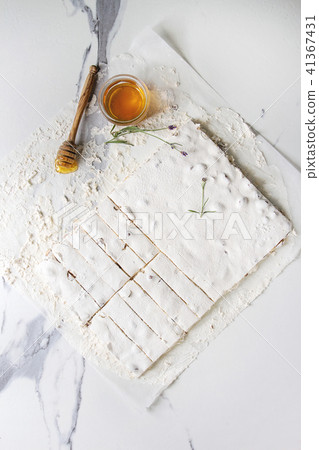 Homemade honey nougat 41367431