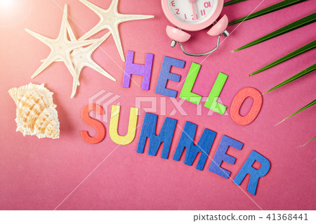 Hello summer wood text. 41368441