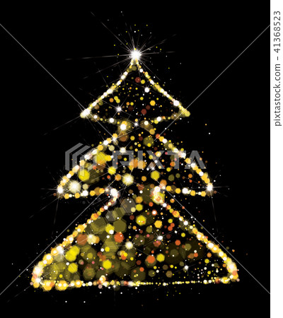 Vector golden, glitter Christmas tree. 41368523
